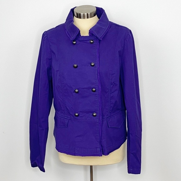 LOFT Purple Military Jacket - Picture 1 of 9